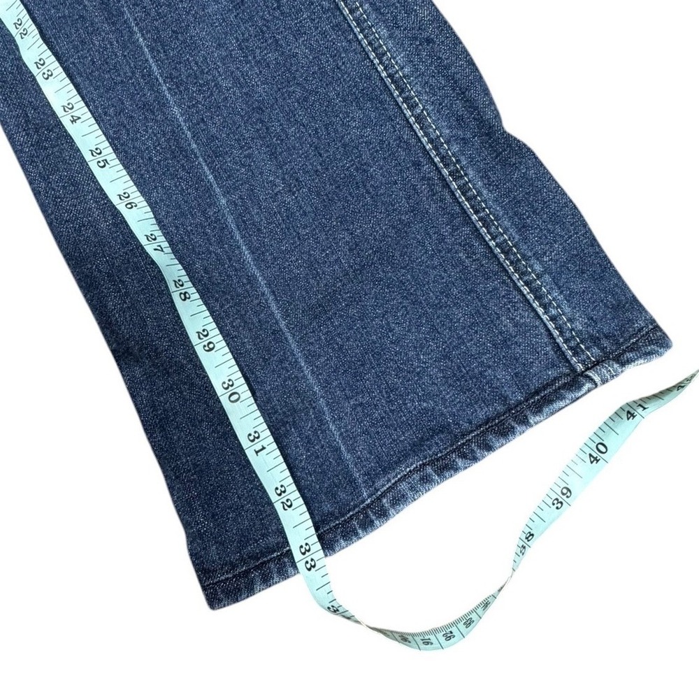 7 For All Mankind A Pocket Flare Jeans Dark Wash Low Rise Stretch Womens 32 - Picture 7 of 10